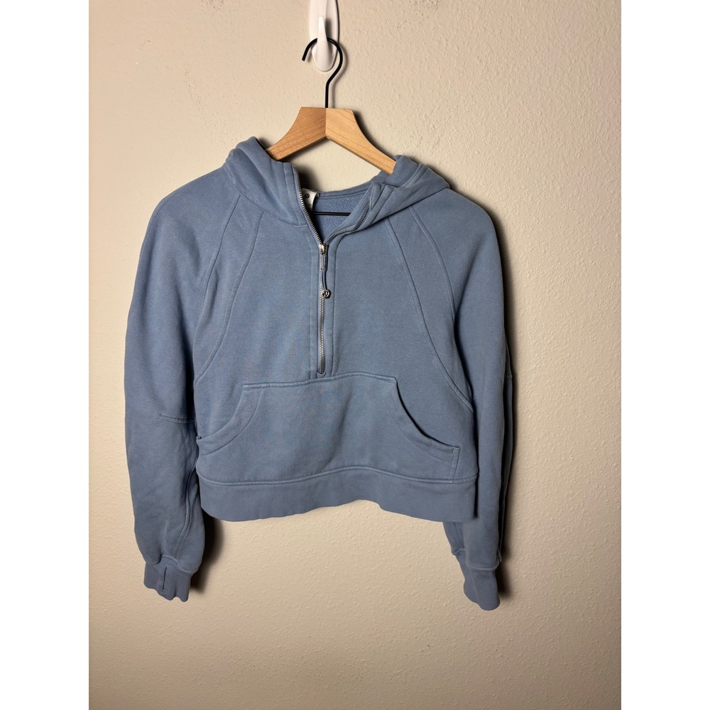 Lululemon Scuba Oversized Half-Zip Hoodie Blue Cropped Sweatshirt Womens